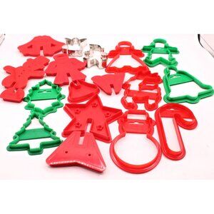 Cookie Cutter Lot Baking Holiday Christmas Mix Assortment Plastic Metal Nordic